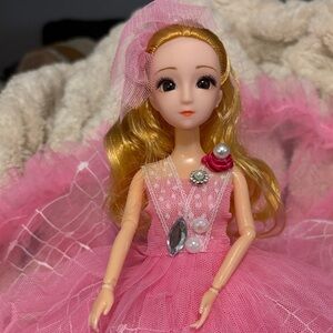 Pink Doll with Tulle Dress keychain
